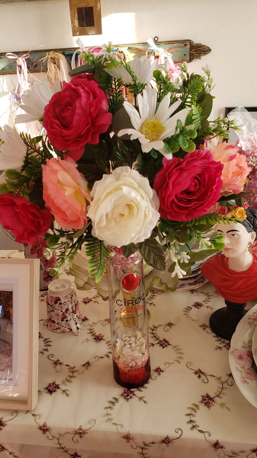 Bouquet voeux fleuris – vue 3 – création faite main, Fleur et Chuchotement