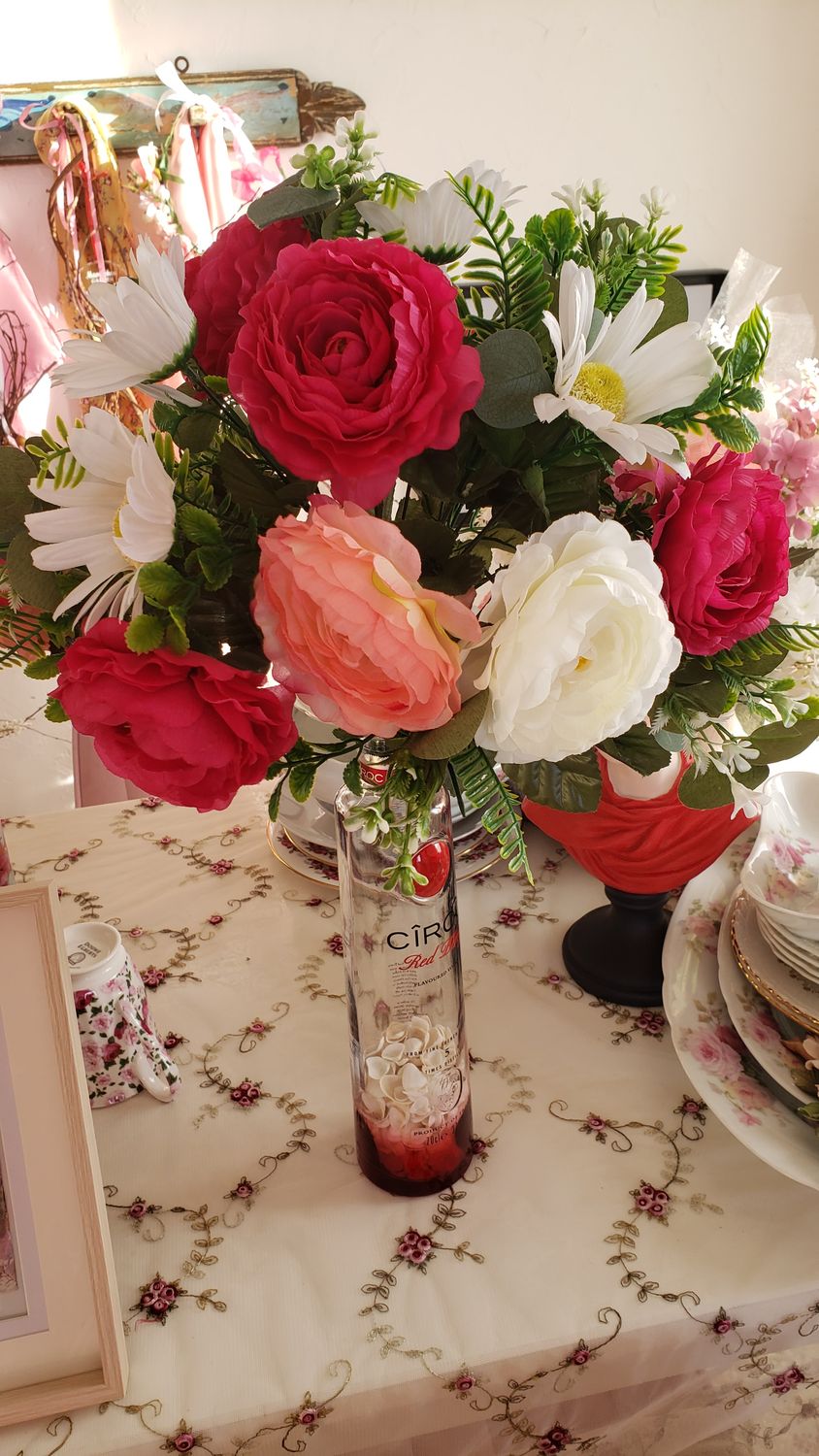 Bouquet voeux fleuris – vue 2 – création faite main, Fleur et Chuchotement