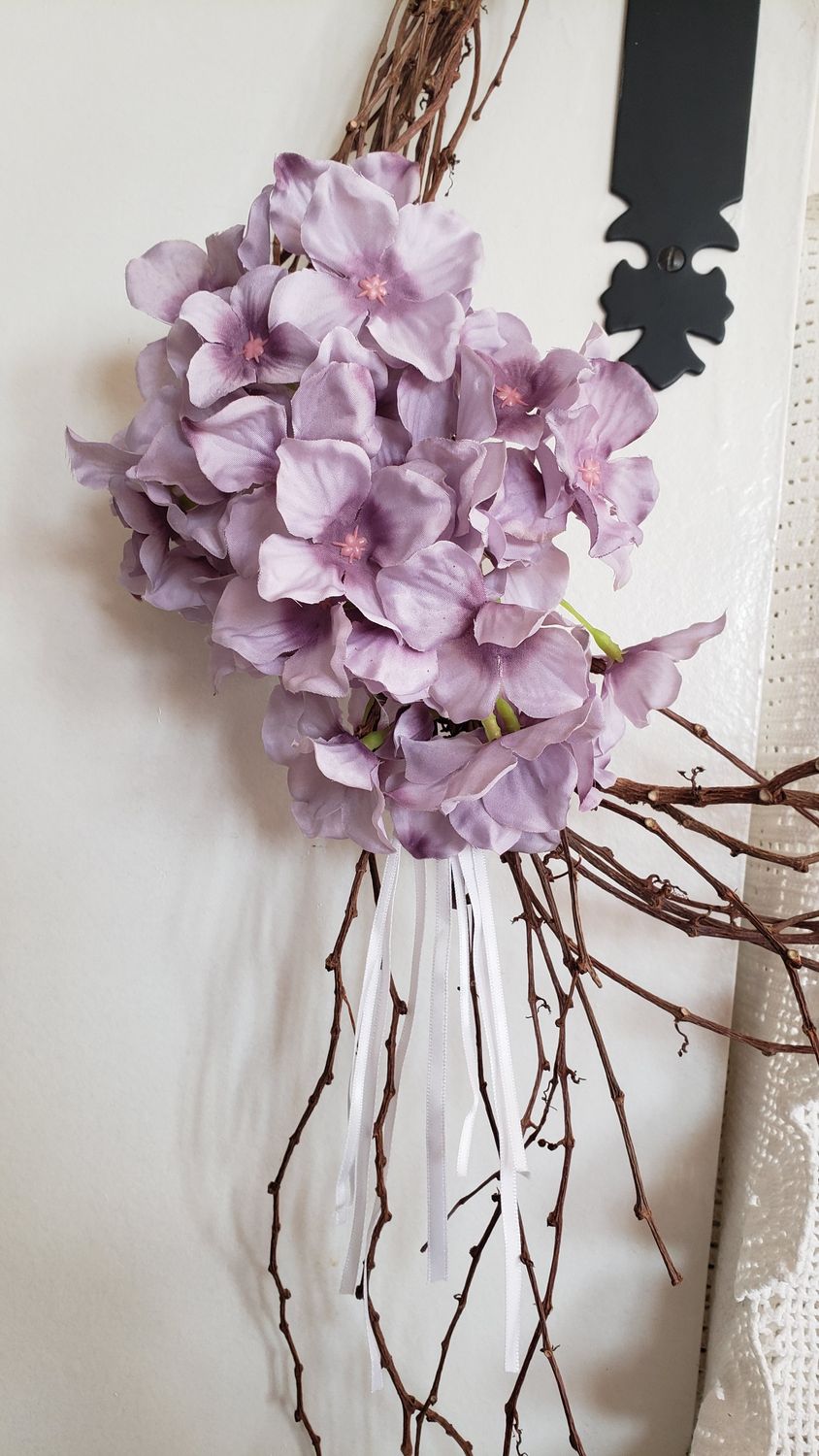 Couronne simplicite couleur lavande – vue 3 – création faite main, Fleur et Chuchotement