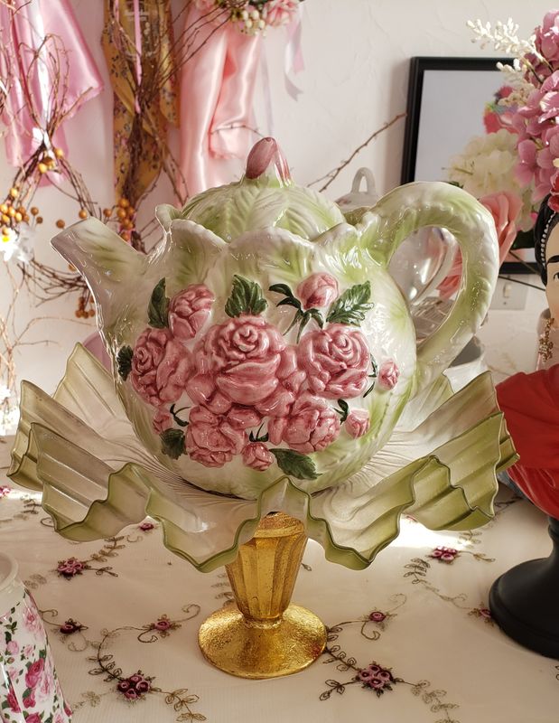 Duo fleuri sur pied – création faite main, Fleur et Chuchotement