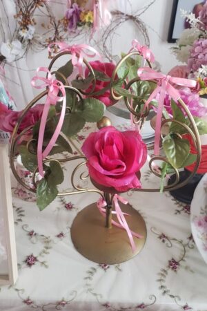 Bougeoir de table fleuri – création faite main, Fleur et Chuchotement