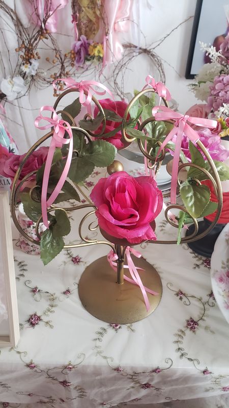 Bougeoir de table fleuri – création faite main, Fleur et Chuchotement