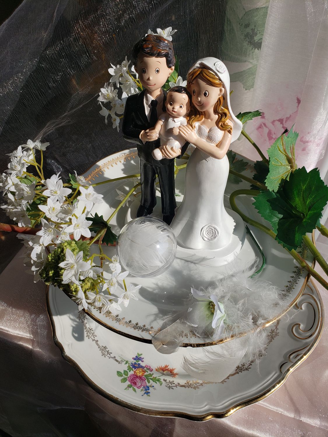 Mariage aux 3 coeurs – vue 4 – création faite main, Fleur et Chuchotement