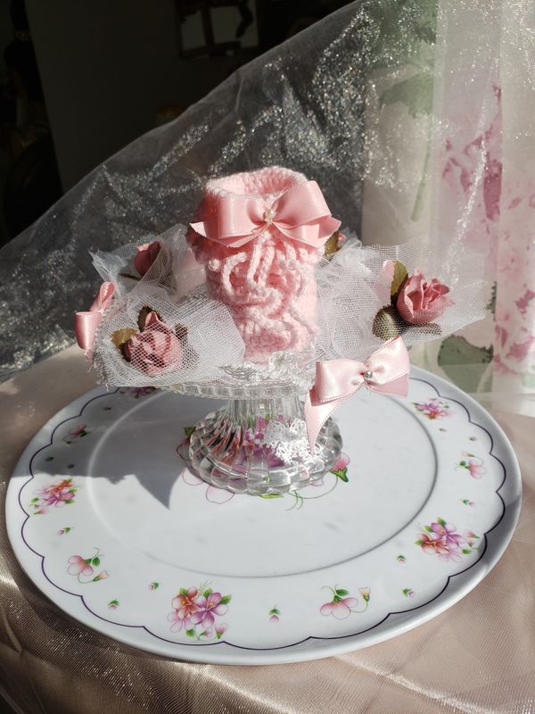 Petit peton rose au crochet – création faite main, Fleur et Chuchotement
