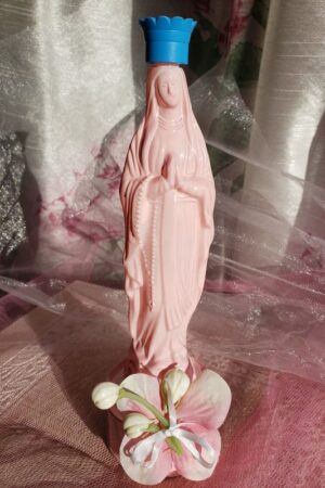 Statue Vierge rose – création faite main, Fleur et Chuchotement