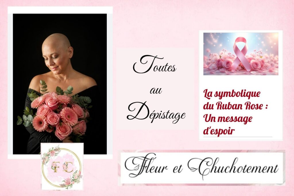Visuel Octobre rose : « Toutes au dépistage », la symbolique du ruban rose, un message d’espoir – Fleur et Chuchotement