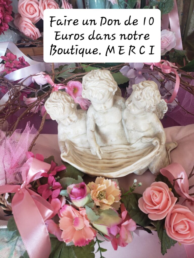Faire un don de 10 euros dans notre boutique – anges et fleurs roses, Fleur & Chuchotement