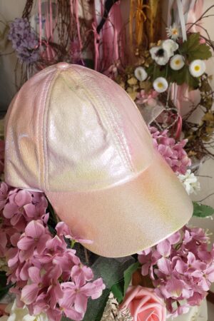 Réf. 74) - CASQUETTE F et C - ROSE Perlé BRILLANT TOP